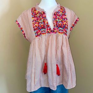 Floral Embroidered Boho Top